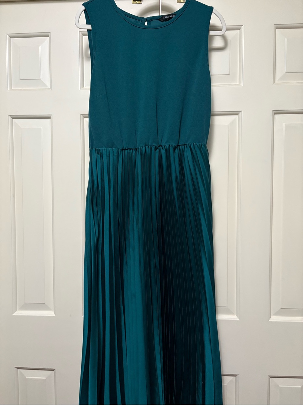 41 Hawthorn Teal Sleeveless Pleated Midi Dress